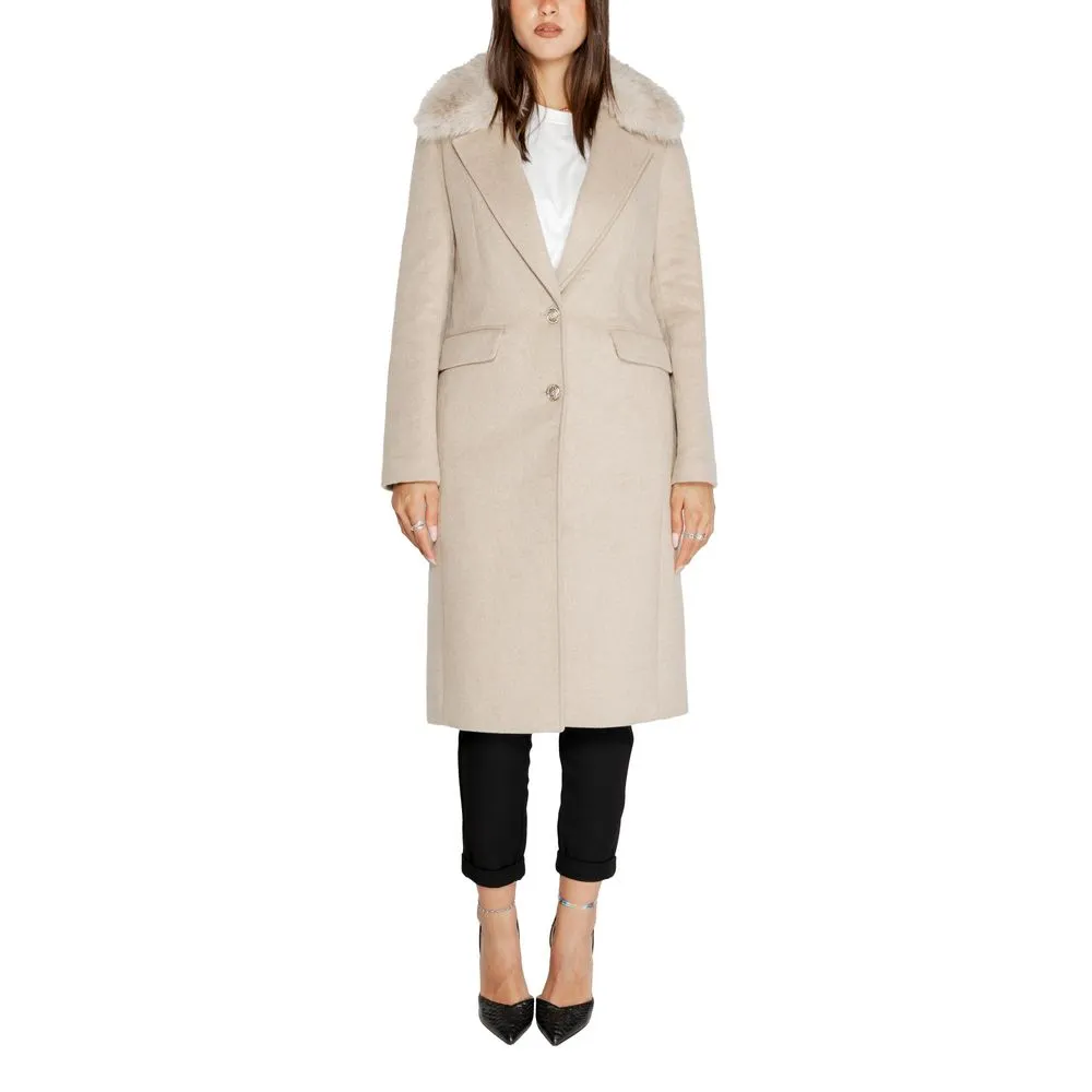 Guess Women's Beige Polyester Jackets & Coat