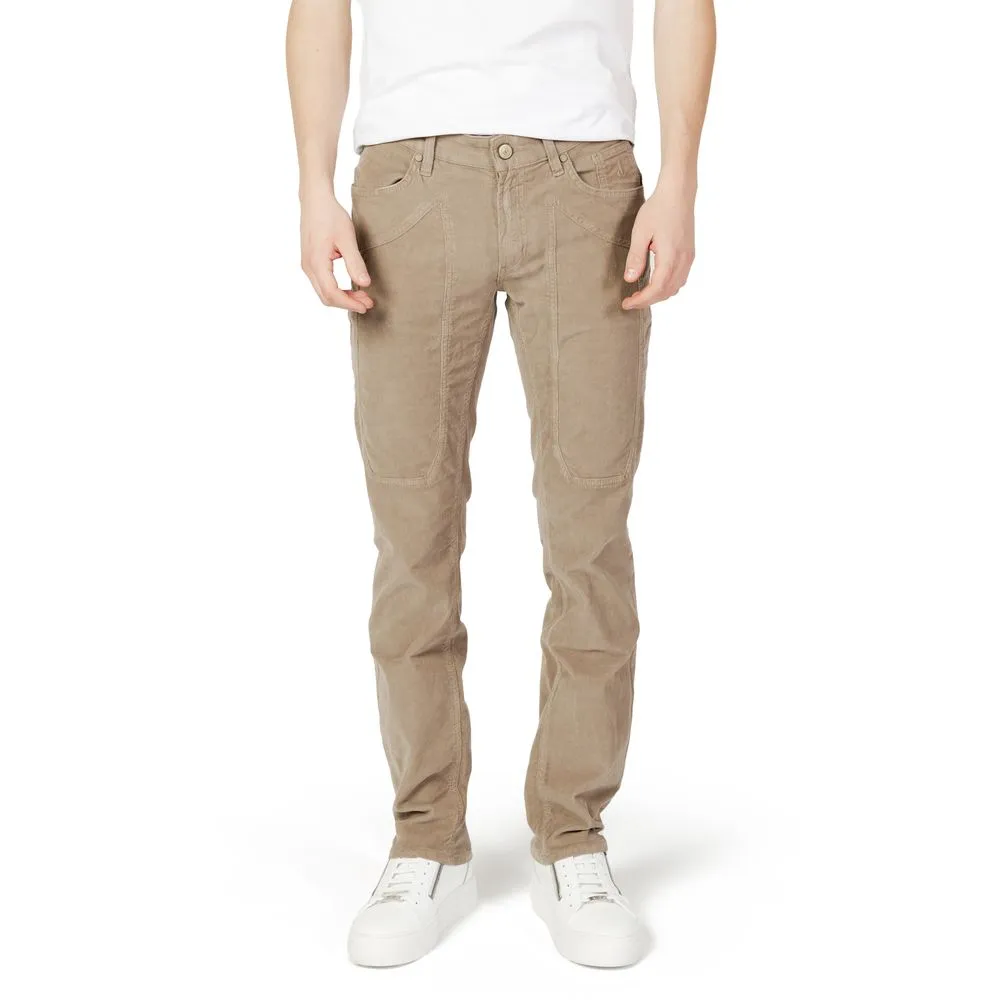 Jeckerson Men's Beige Cotton Jeans & Pant