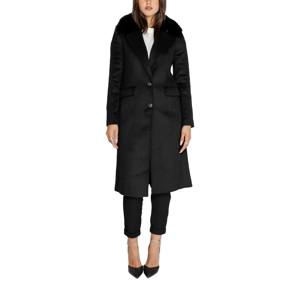 Guess Women's Black Polyester Jackets & Coat