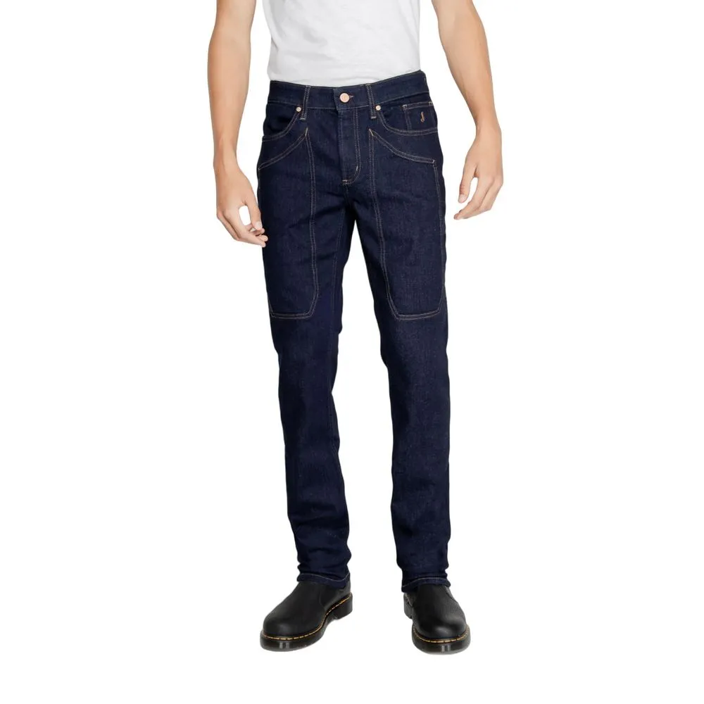 Jeckerson Men's Blue Cotton Jeans & Pant