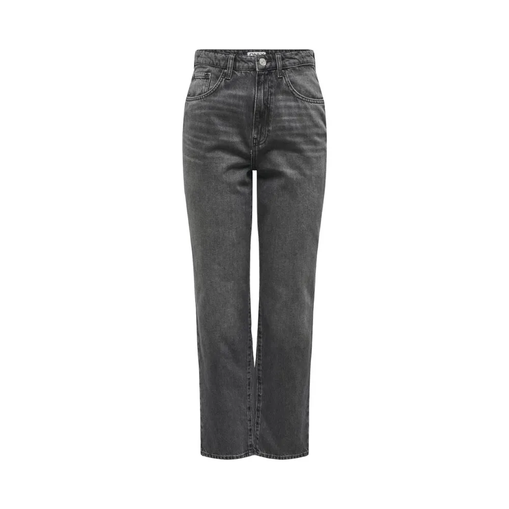 Only Women's Gray Cotton Jeans & Pant