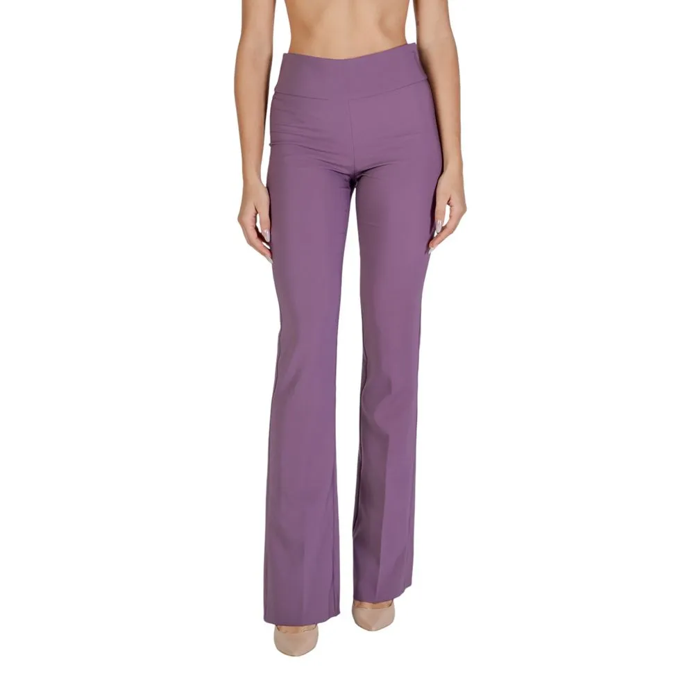 Sandro Ferrone Women's Purple Polyester Jeans & Pant