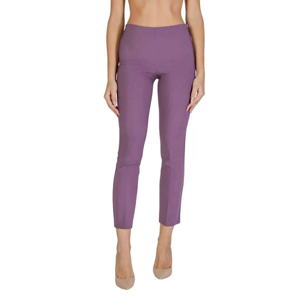 Sandro Ferrone Women's Purple Polyester Jeans & Pant