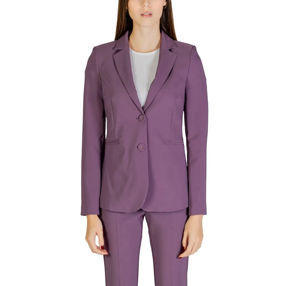 Sandro Ferrone Women's Purple Polyester Suits & Blazer