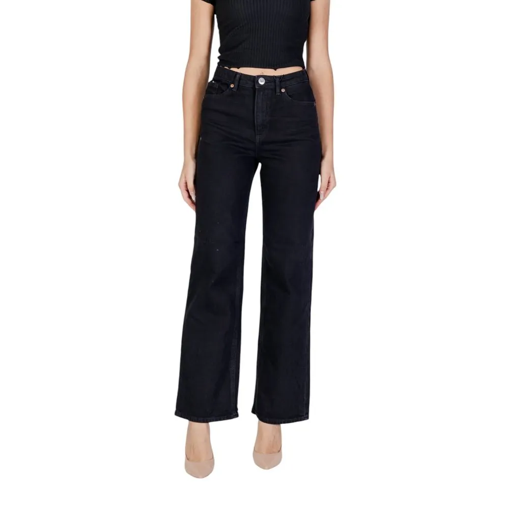 Vero Moda Women's Black Cotton Jeans & Pant