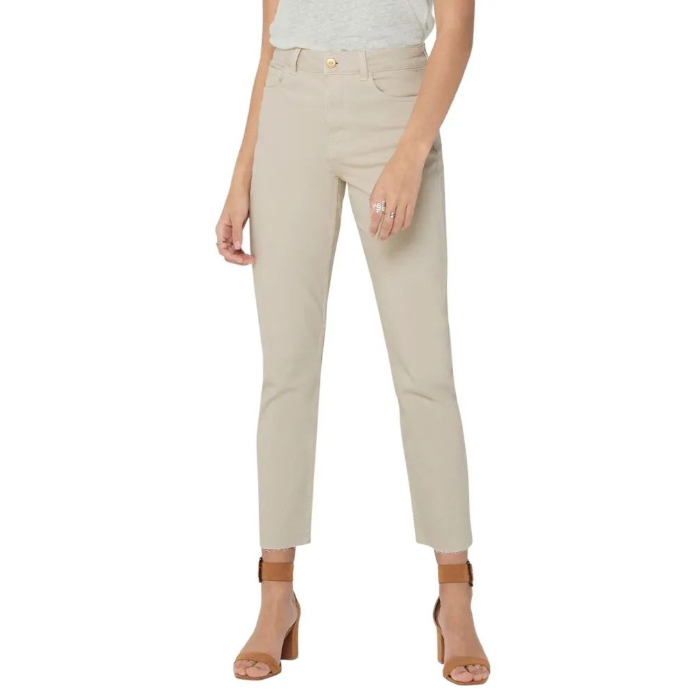 Only Women's Beige Cotton Jeans & Pant