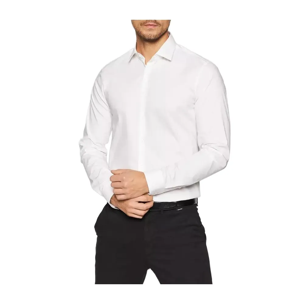 Calvin Klein Men's White Cotton Shirt