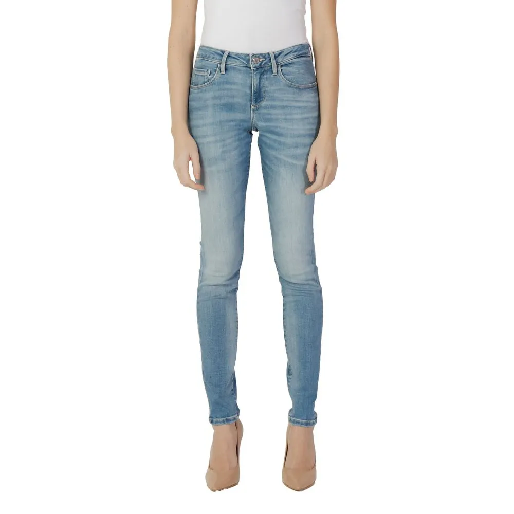 Guess Women's Blue Cotton Jeans & Pant