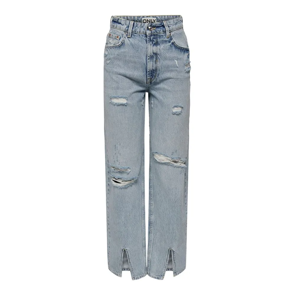 Only Women's Light Blue Cotton Jeans & Pant