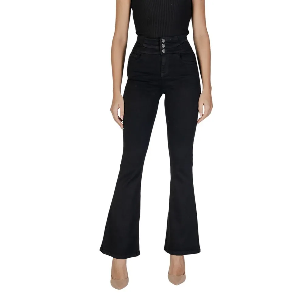 Only Women's Black Cotton Jeans & Pant
