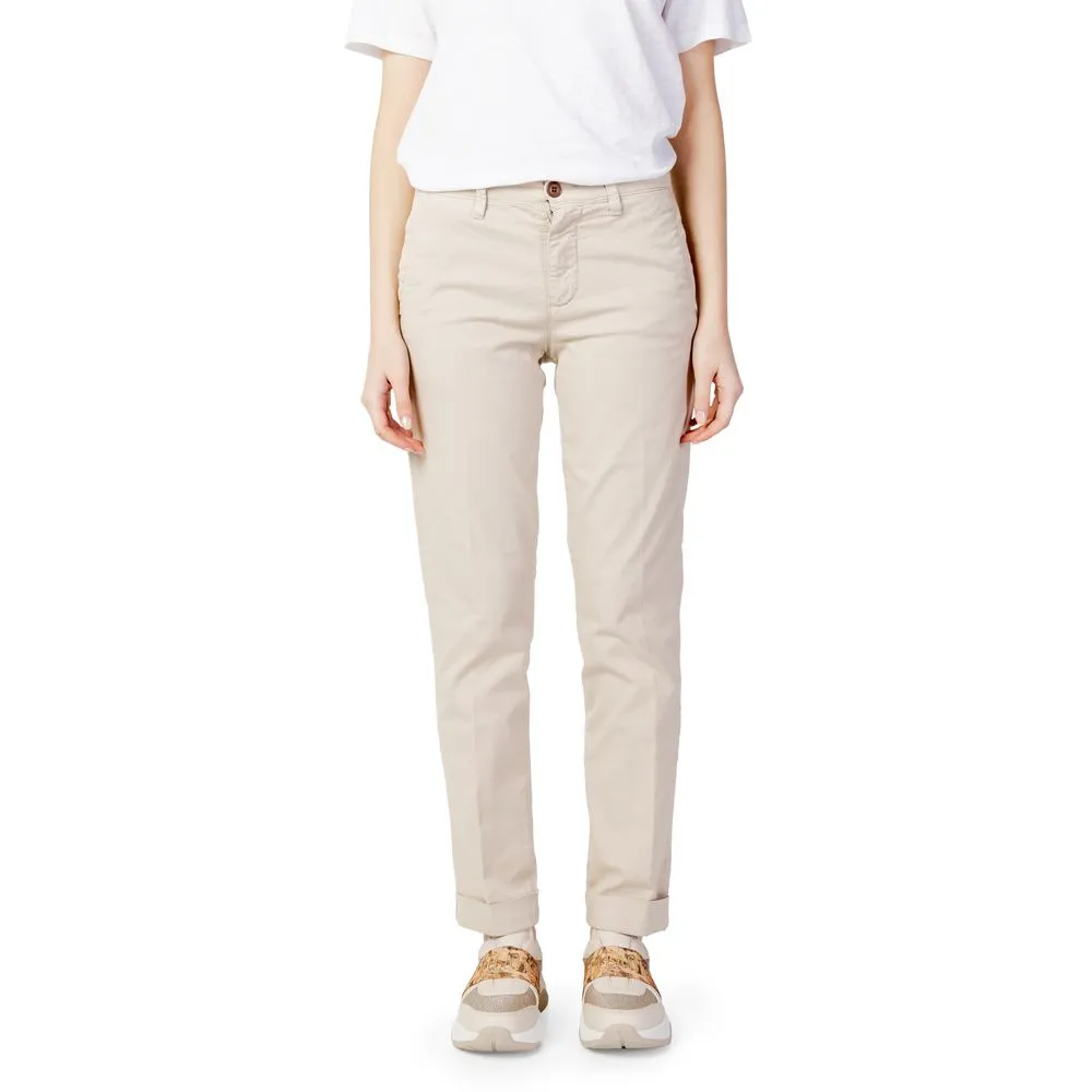 Blauer Women's Beige Cotton Jeans & Pant