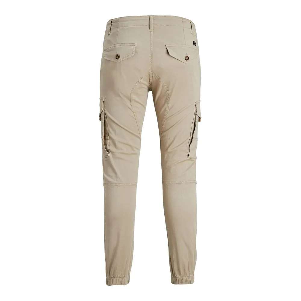 Jack Jones Men's Beige Cotton Jeans & Pant