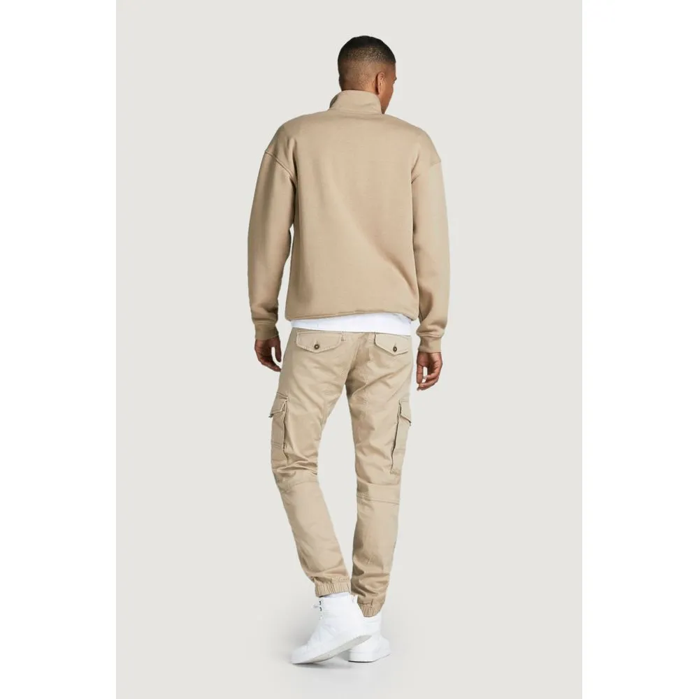Jack Jones Men's Beige Cotton Jeans & Pant