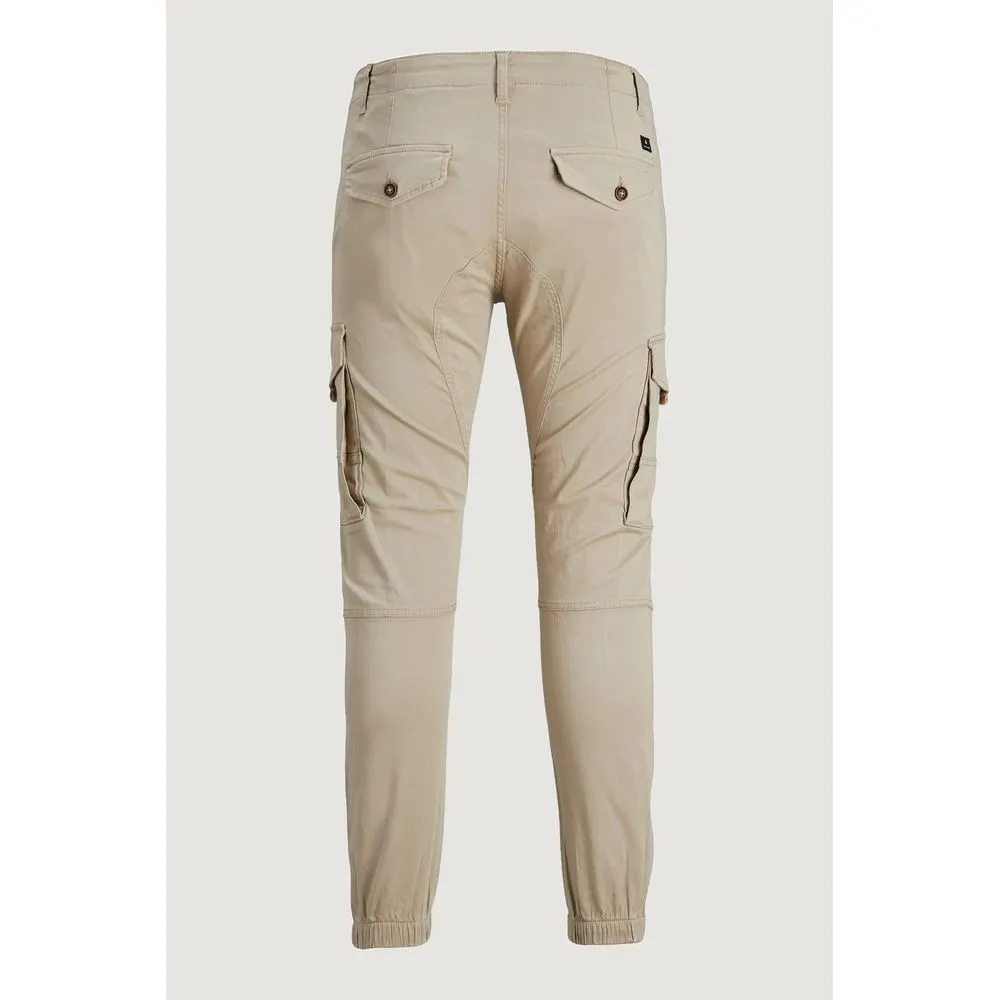 Jack Jones Men's Beige Cotton Jeans & Pant