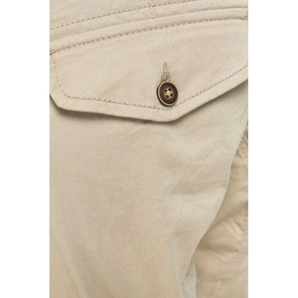 Jack Jones Men's Beige Cotton Jeans & Pant