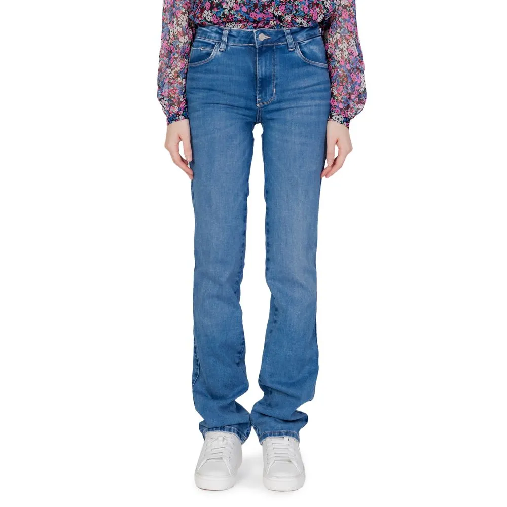 Guess Women's Light Blue Cotton Cotton Jeans & Pant