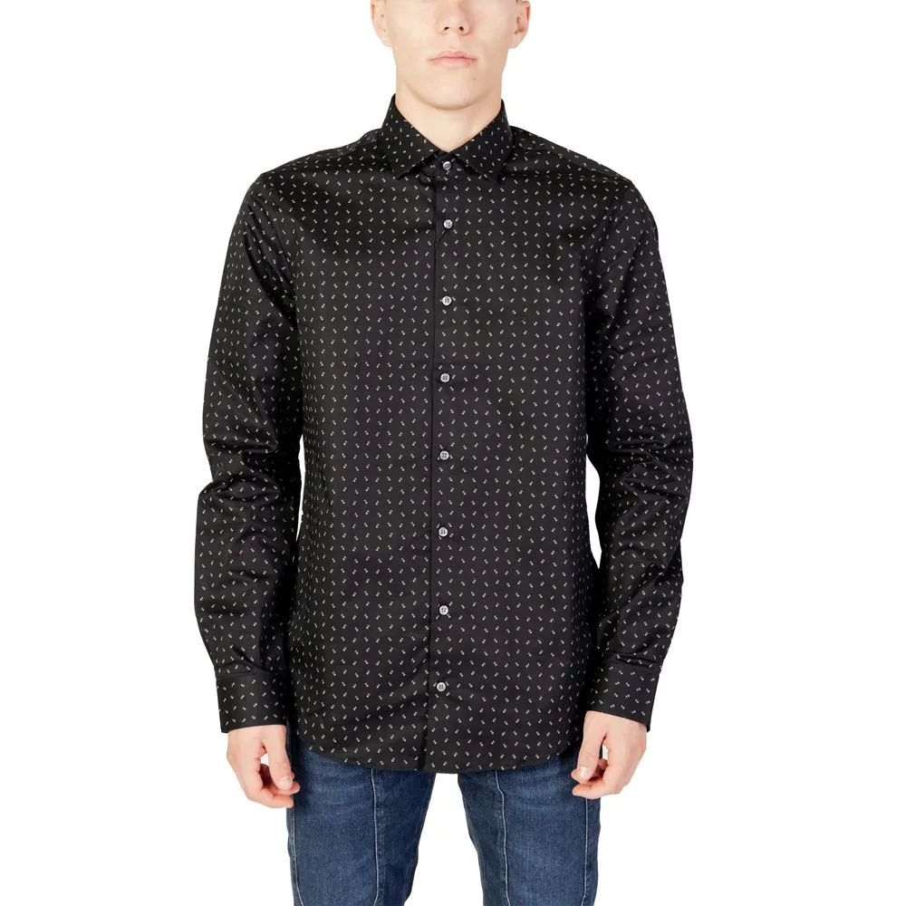 Calvin Klein Men's Black Cotton Shirt