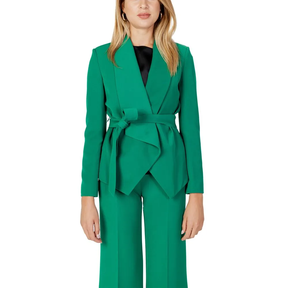 Sandro Ferrone Women's Green Polyester Suits & Blazer
