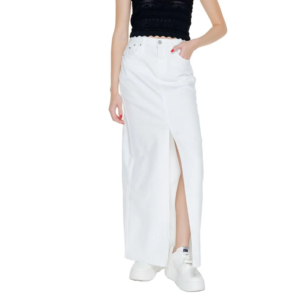 Tommy Hilfiger Jeans Women's White Cotton Cotton Skirt
