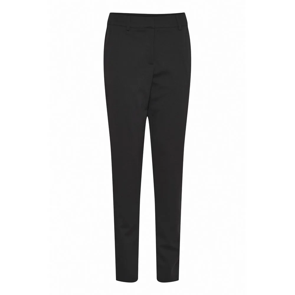 ICHI Women's Black Polyester Polyester Jeans & Pant