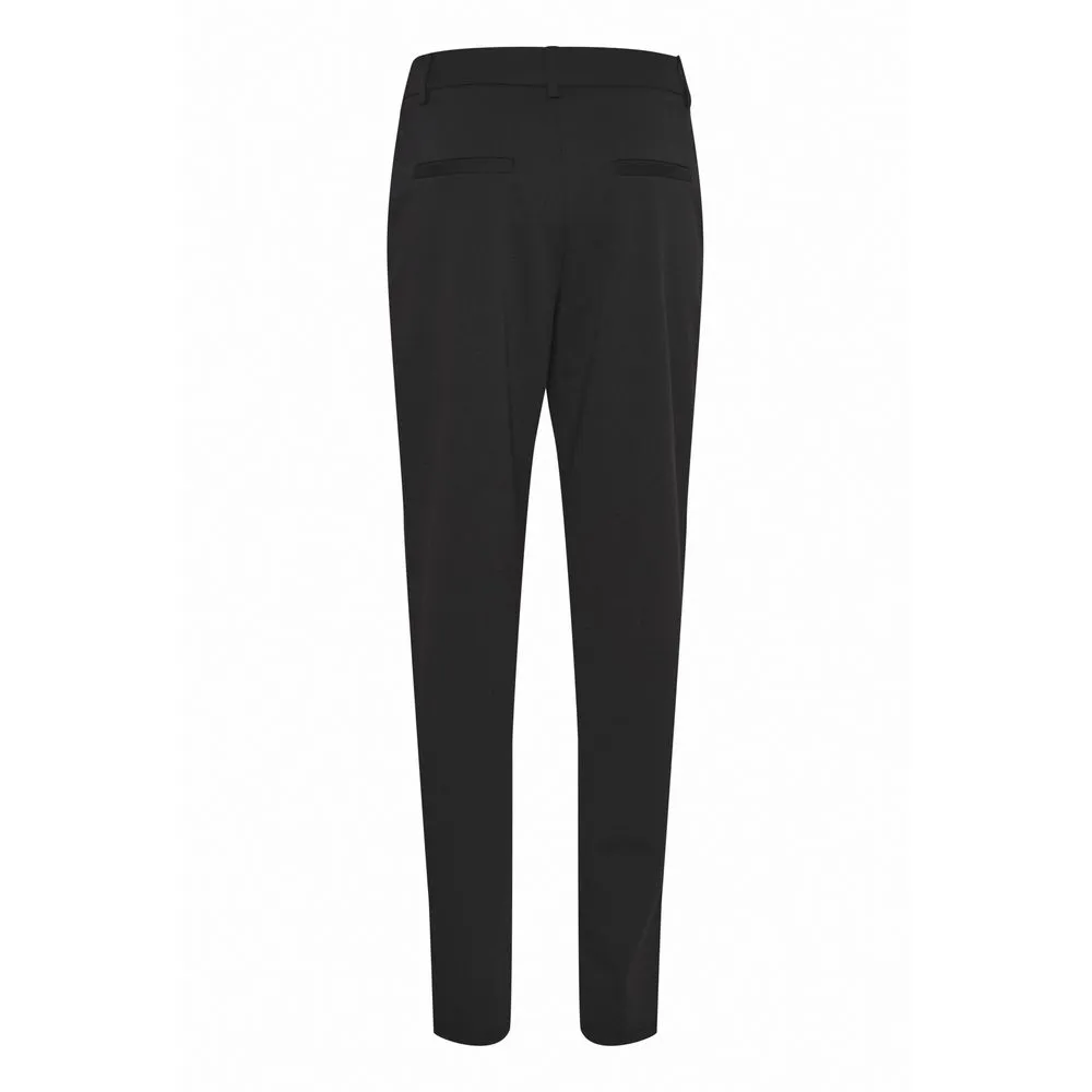 ICHI Women's Black Polyester Polyester Jeans & Pant