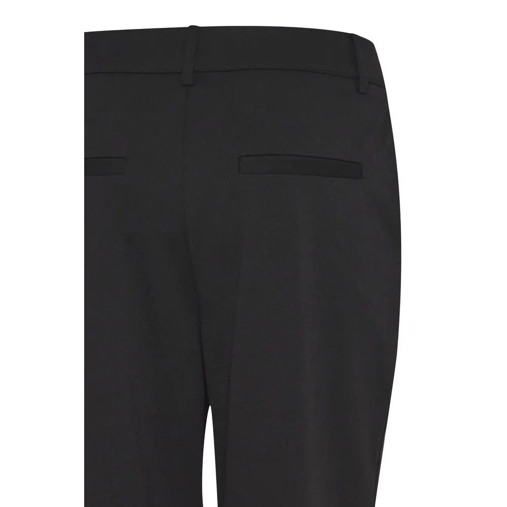 ICHI Women's Black Polyester Polyester Jeans & Pant