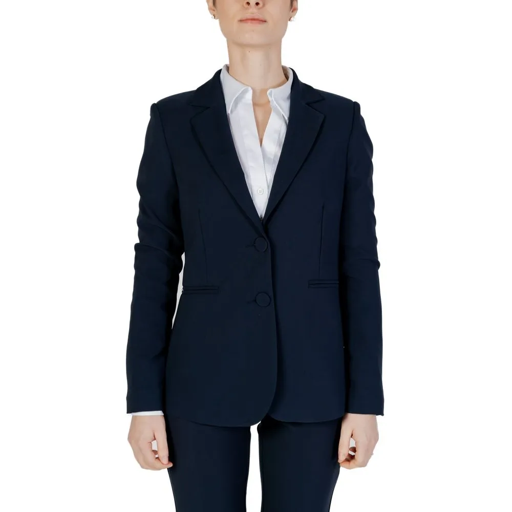 Sandro Ferrone Women's Blue Polyester Suits & Blazer
