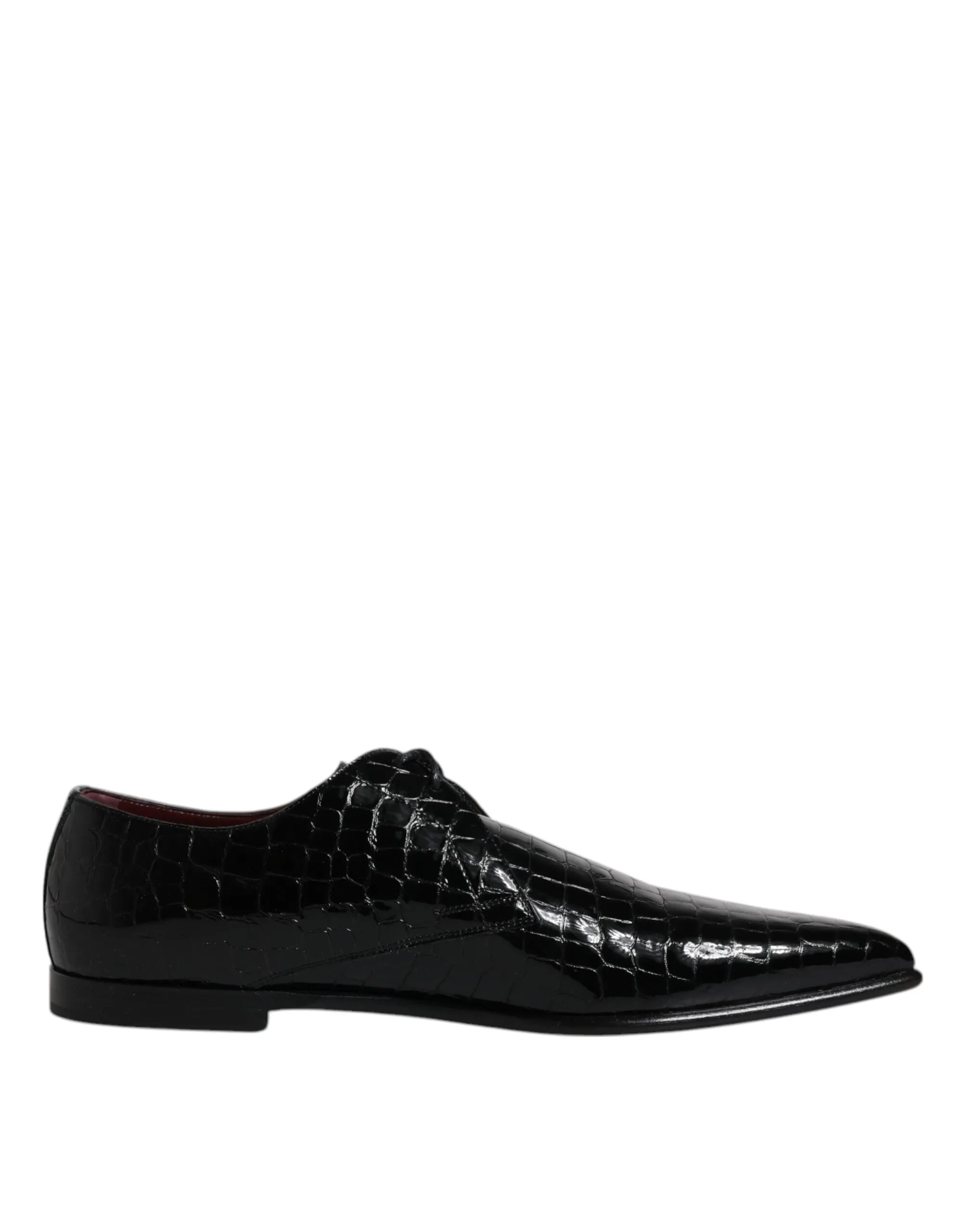 Dolce & Gabbana Men's Black Exotic Leather Mens Derby Formal Shoes