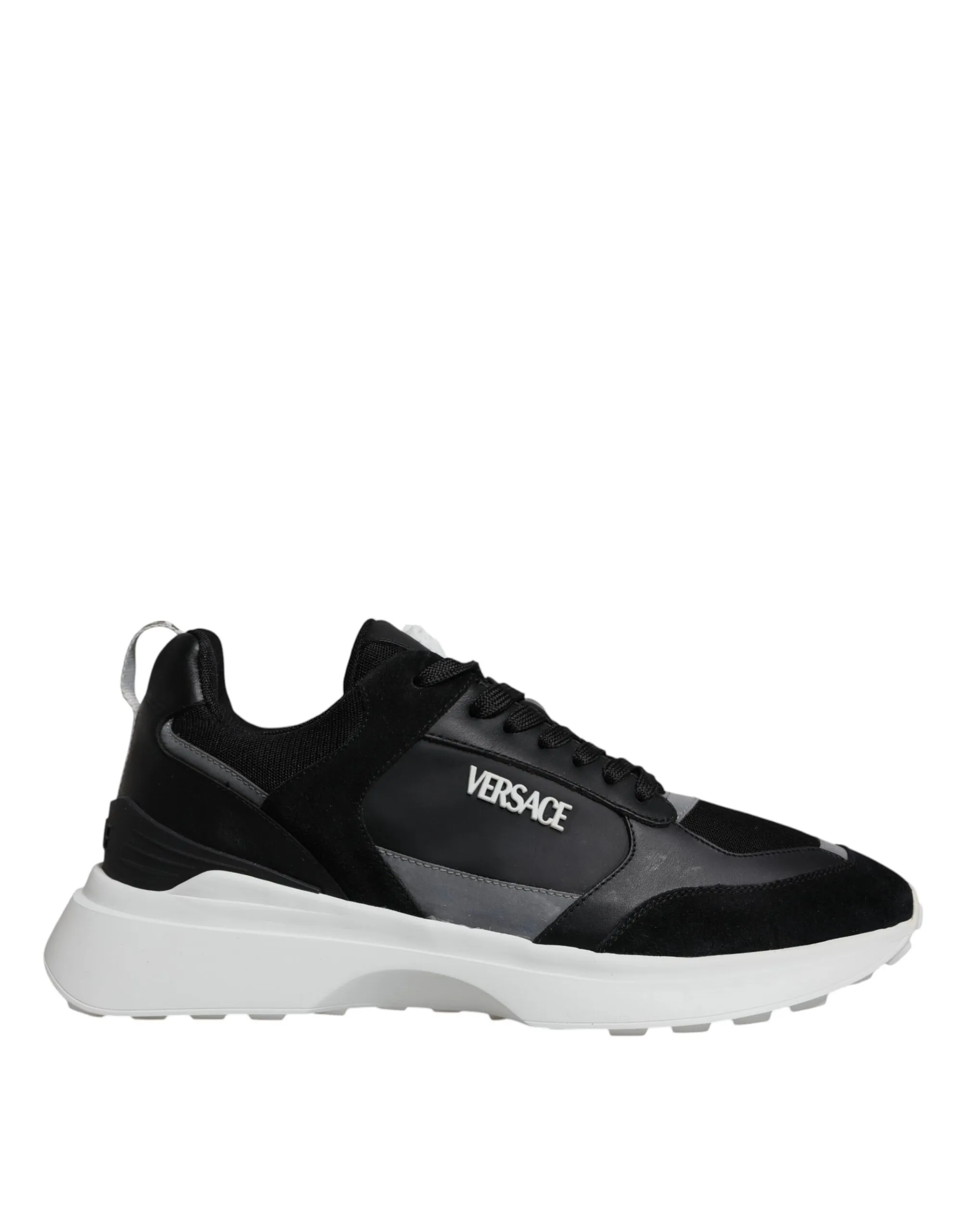 Versace Men's Black Canvas Quad Fabric Medusa Low Top Sneaker Shoes