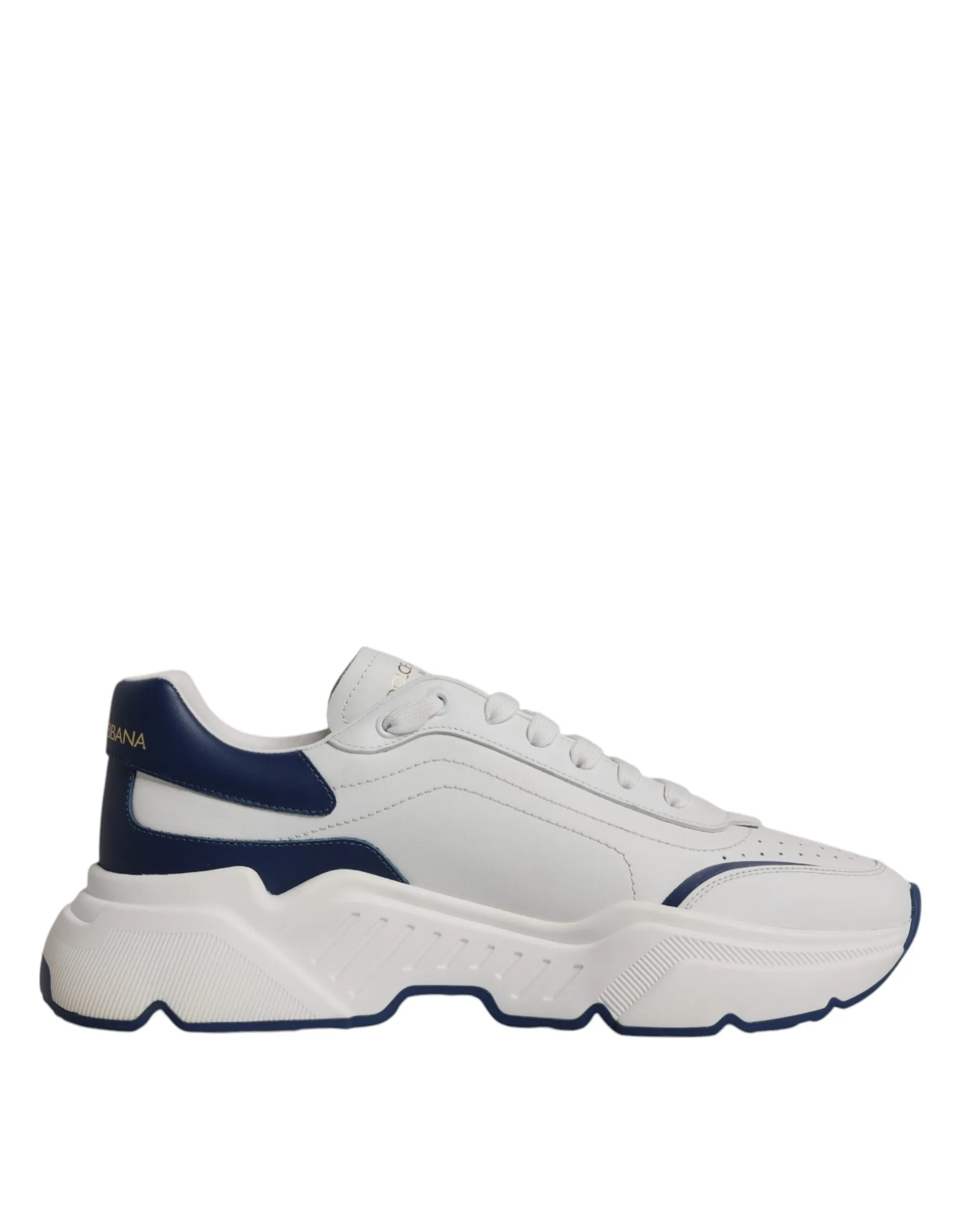 Dolce & Gabbana Men's White Blue DAYMASTER Leather Sneakers Shoes