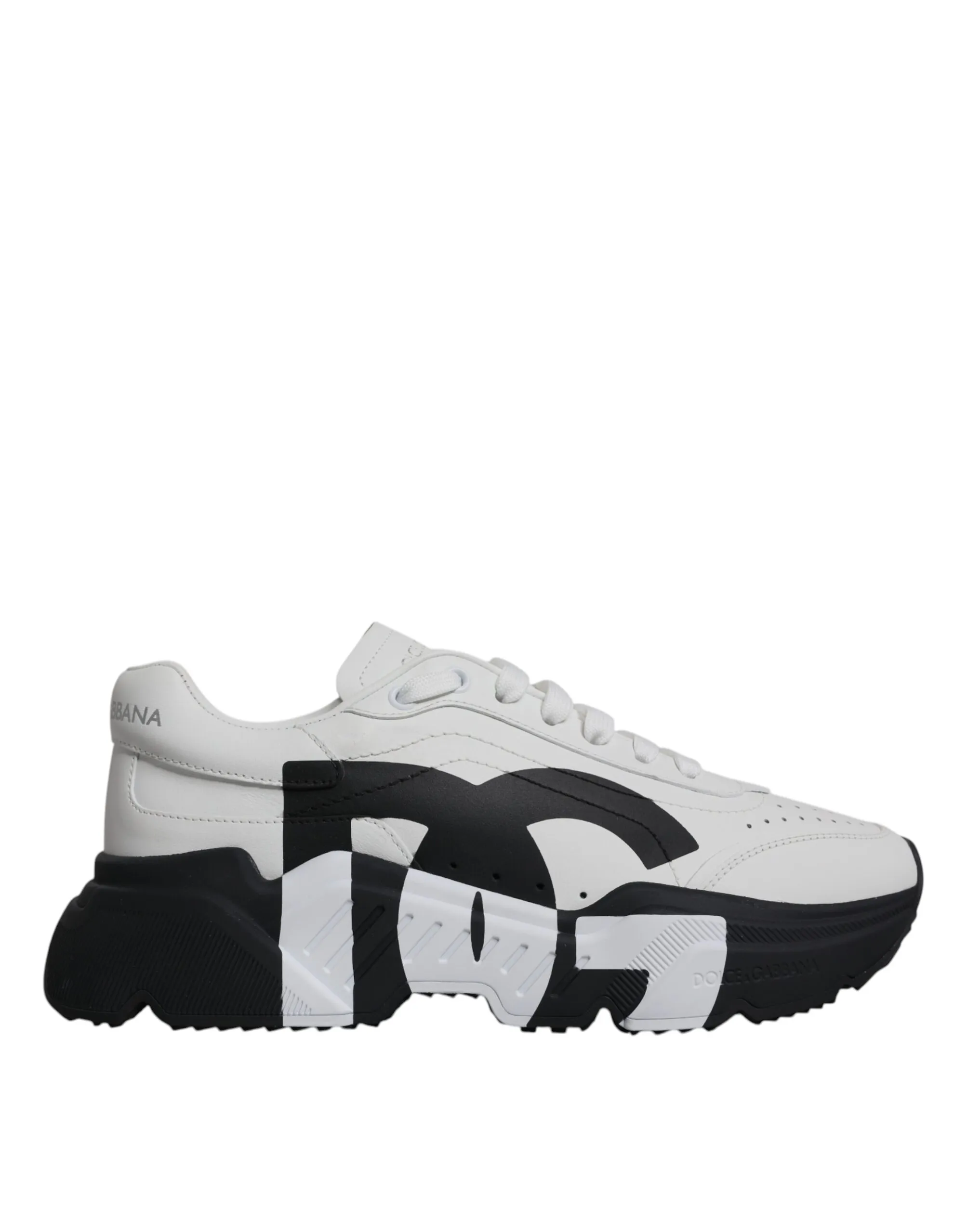 Dolce & Gabbana Men's White Black DAYMASTER Leather Sneakers Shoes