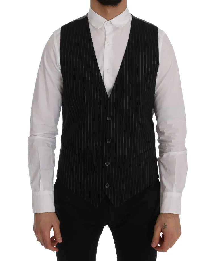 Dolce & Gabbana Men's Sleek Striped Waistcoat Vest