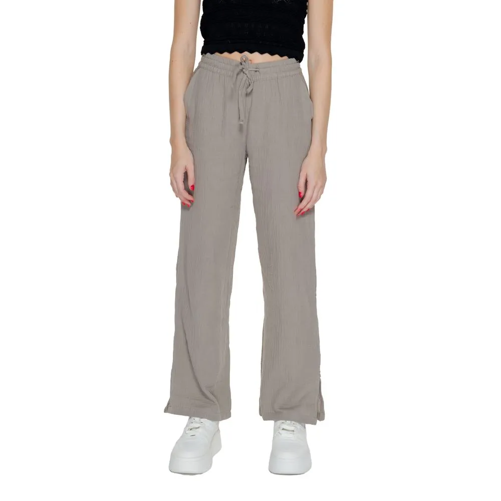 Jacqueline De Yong Women's Beige Cotton Jeans & Pant