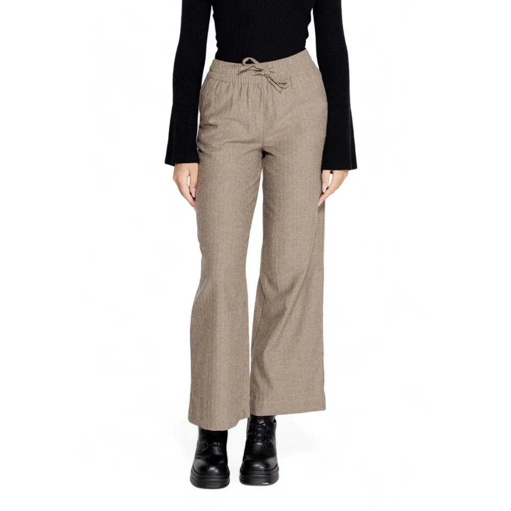 Jacqueline De Yong Women's Brown Cotton Jeans & Pant