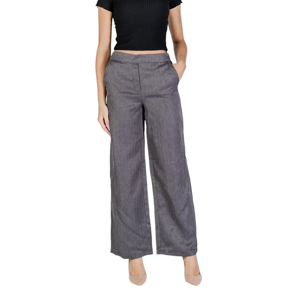 Jacqueline De Yong Women's Gray Polyester Jeans & Pant