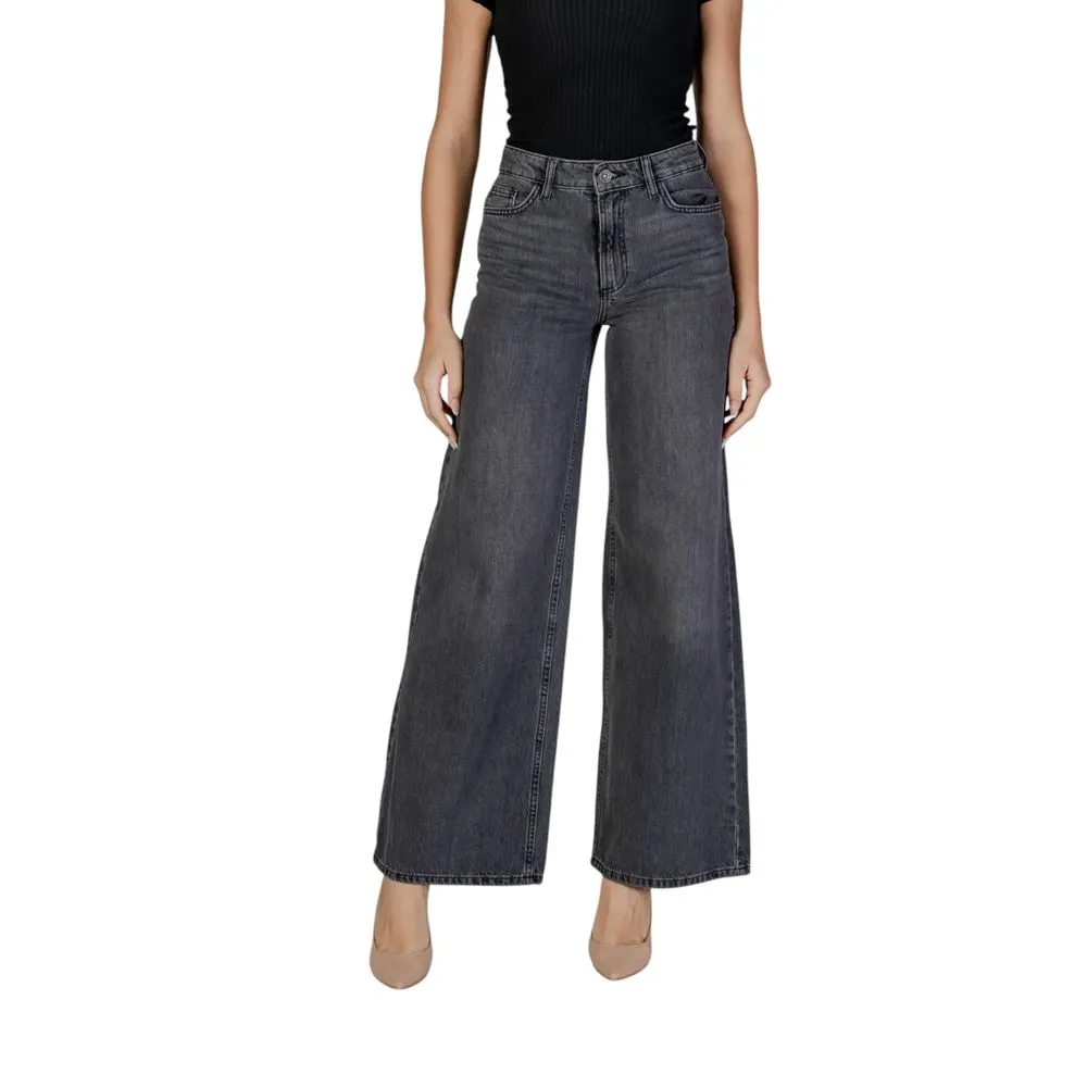 Jacqueline De Yong Women's Gray Cotton Jeans & Pant