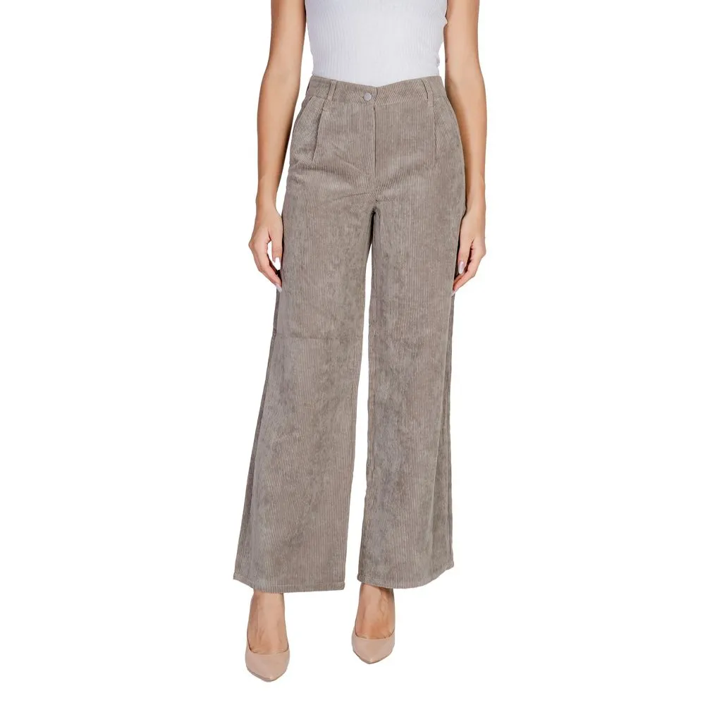 Jacqueline De Yong Women's Beige Polyester Jeans & Pant