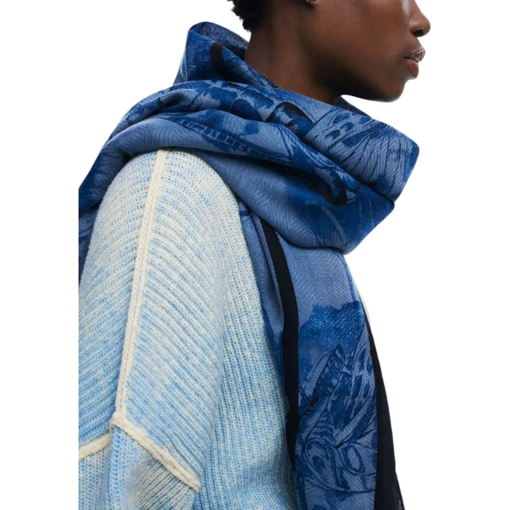 Desigual Women's Blue Polyester Scarf