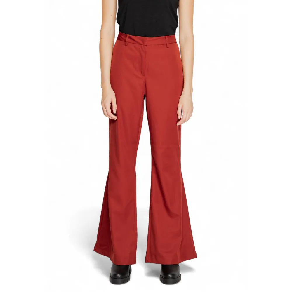 Vero Moda Women's Red Polyester Jeans & Pant