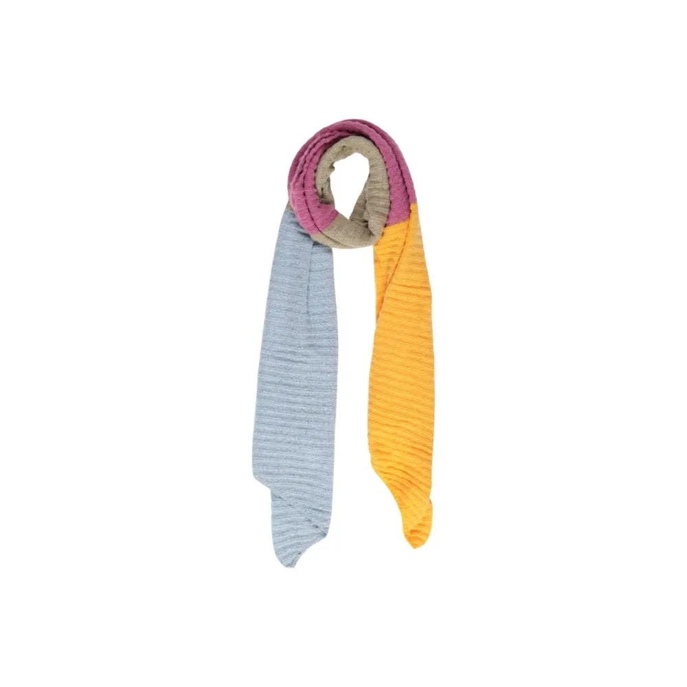 Pieces Women's Yellow Polyester Polyester Scarf
