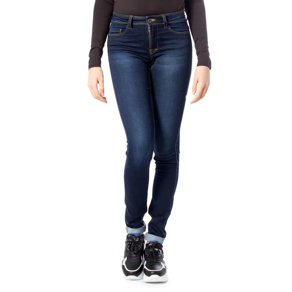 Only Women's Blue Cotton Jeans & Pant