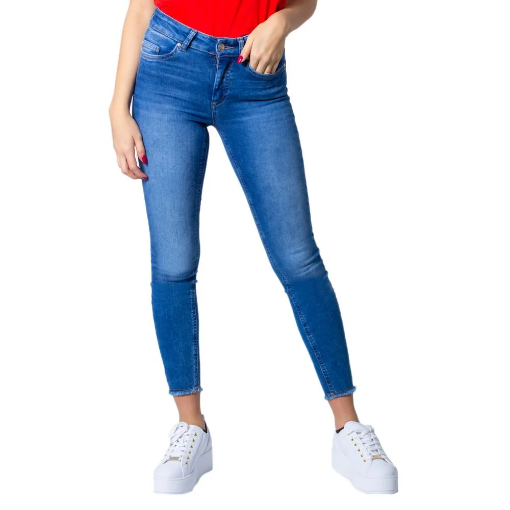 Only Women's Blue Cotton Jeans & Pant
