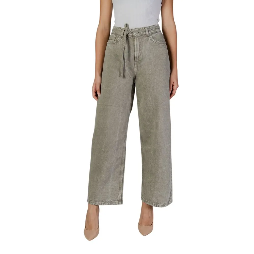 Only Women's Green Cotton Jeans & Pant