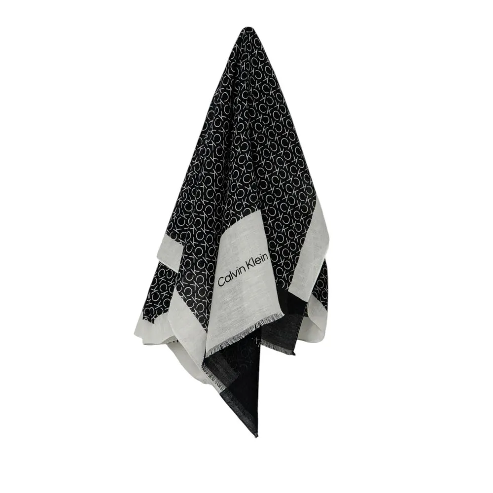 Calvin Klein Women's Black Cotton Scarf