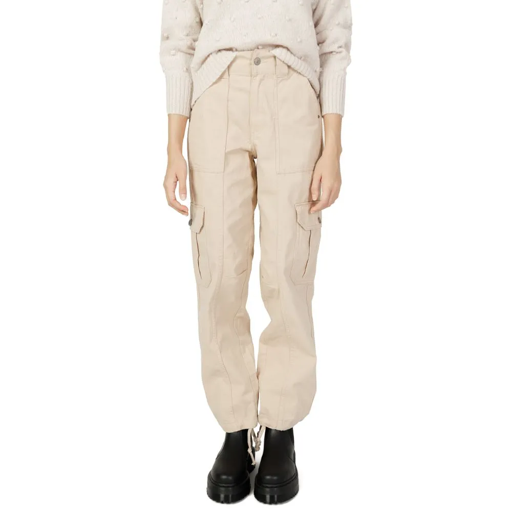 Only Women's Beige Cotton Jeans & Pant