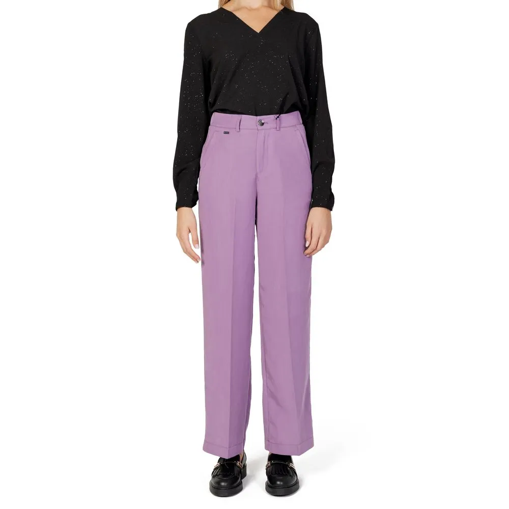 Street One Women's Purple Lyocell Jeans & Pant