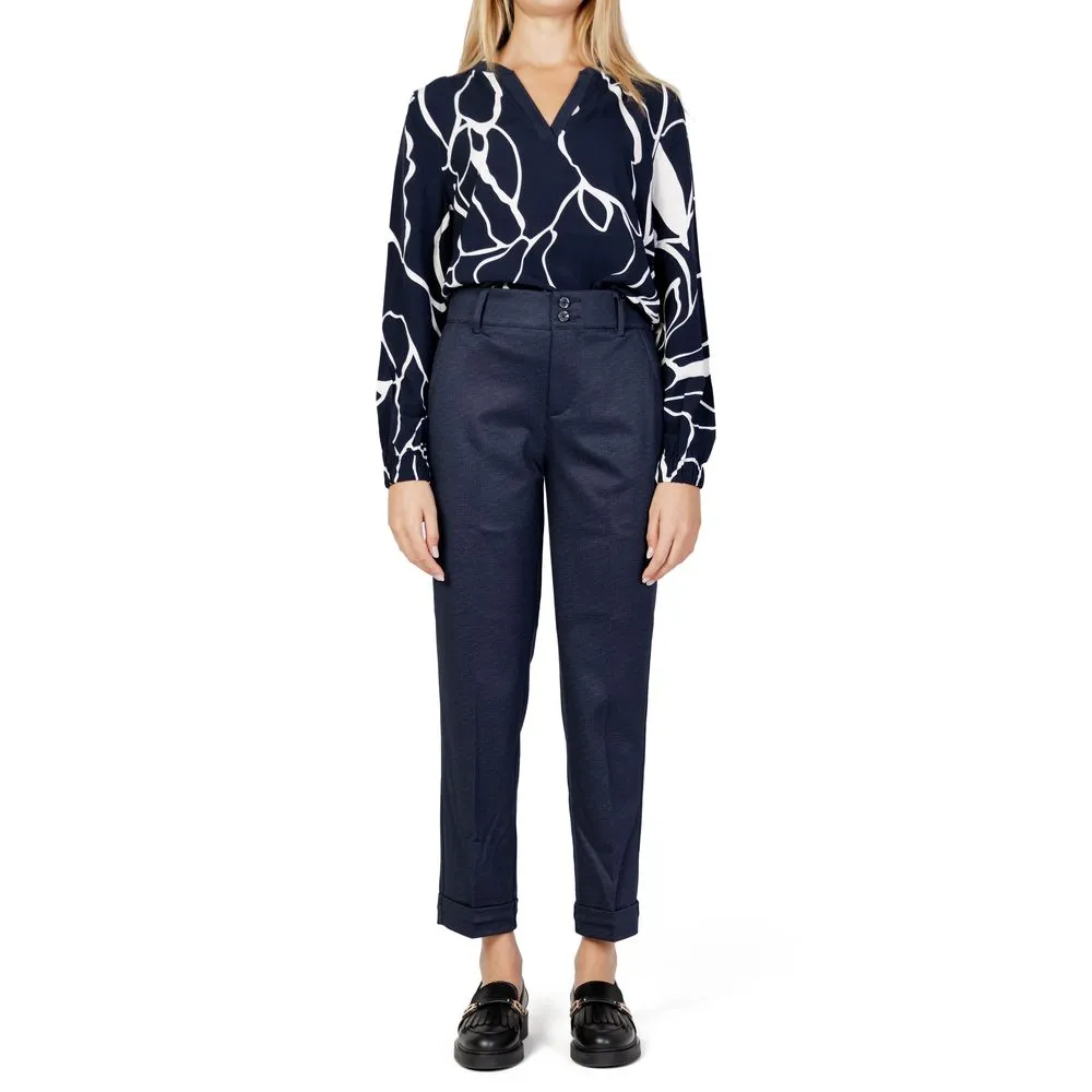 Street One Women's Blue Viscose Jeans & Pant