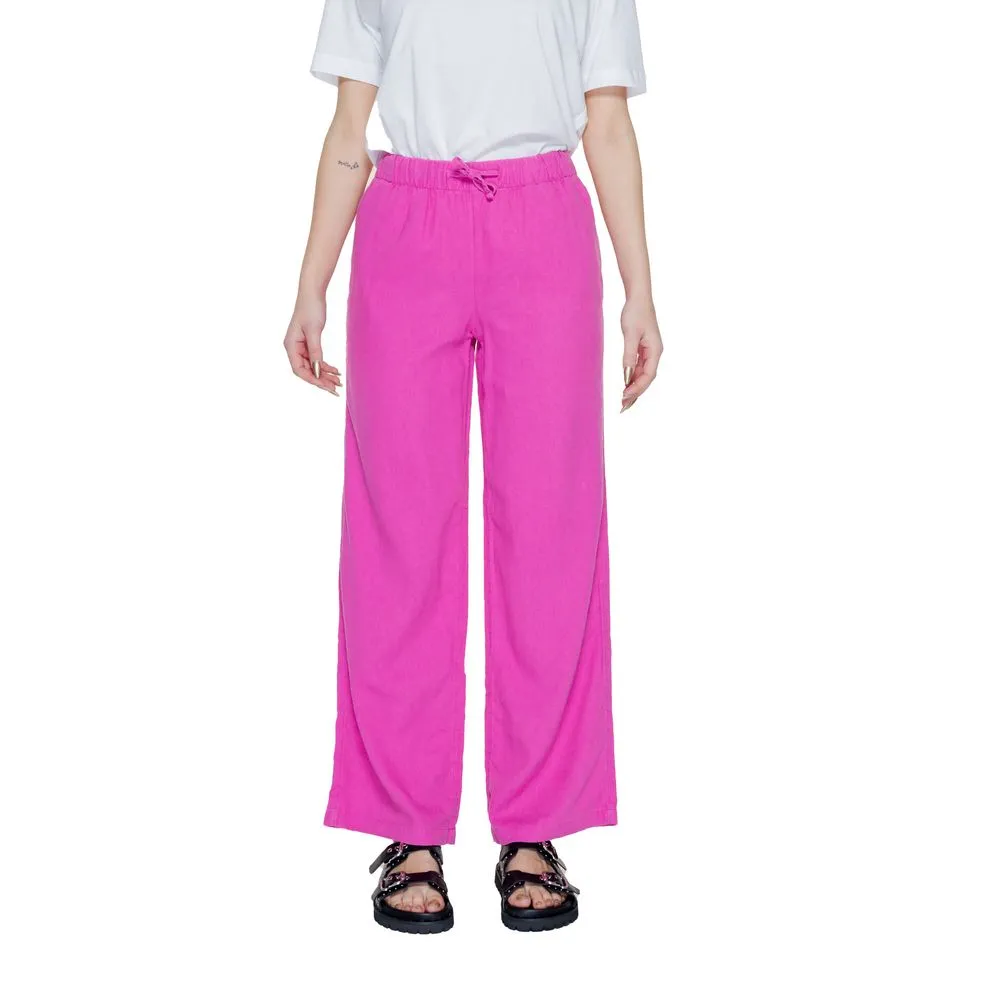 Only Women's Pink Linen Jeans & Pant