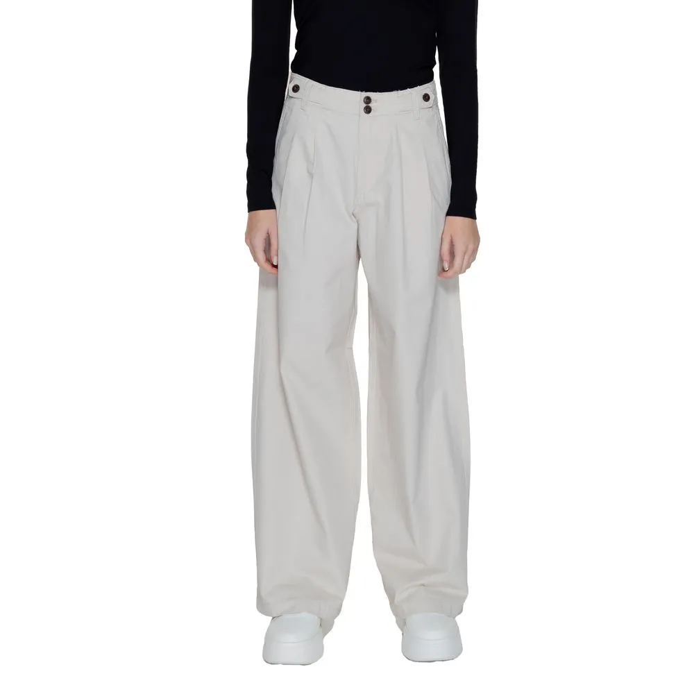 Only Women's Beige Cotton Jeans & Pant
