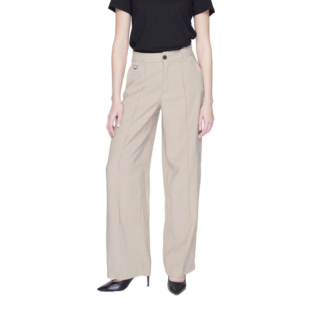Only Women's Beige Viscose Jeans & Pant